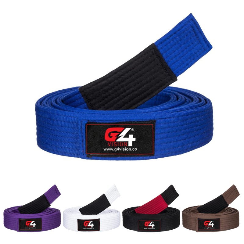 G4 VISION G4 Jiu Jitsu BJJ Belts Brazilian Adult A1 A2 A3 A4 Black Brown Purple Blue White (Blue, A4) - Image 1